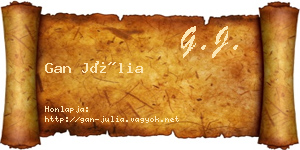 Gan Júlia névjegykártya